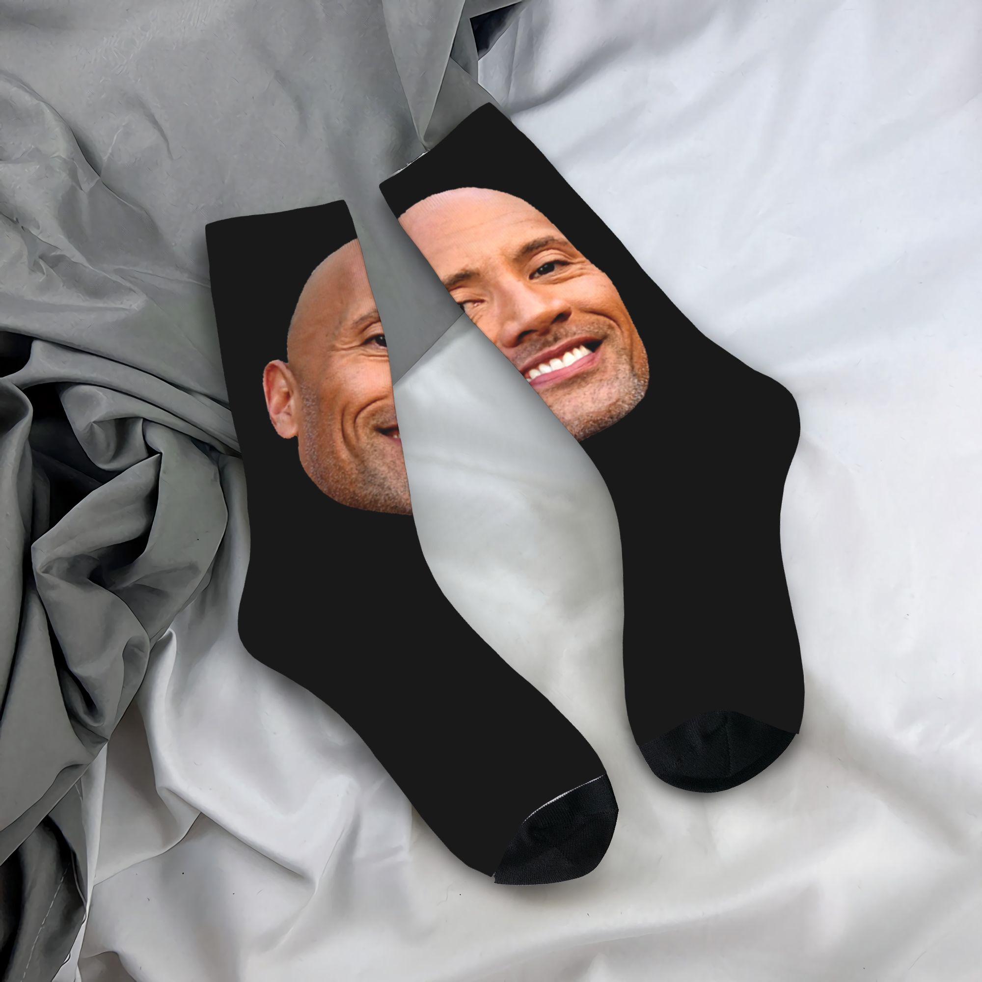Dress Sock Men - جوارب مخصصة بتصميم وجه دواين ذا