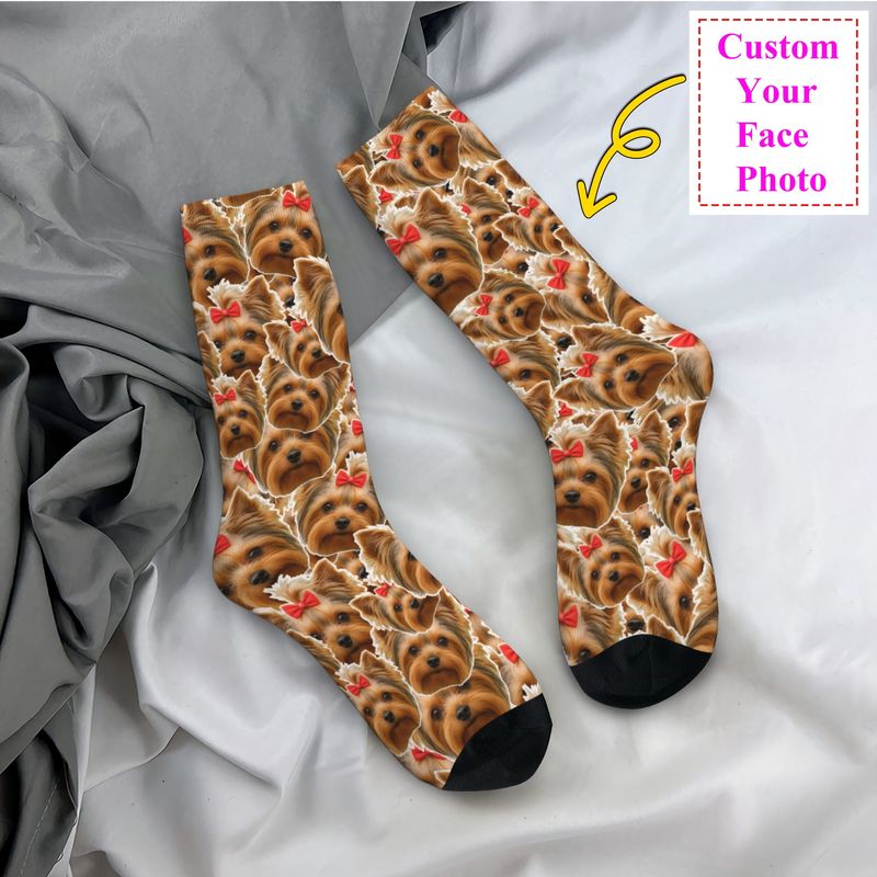 Dress Sock Men - لطيف رجل شخصية الكلب الوجه مخصص