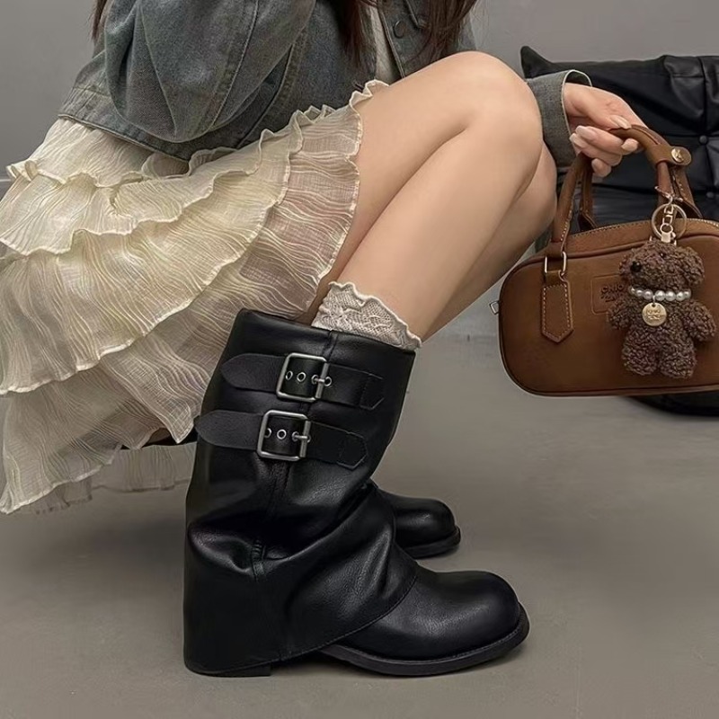 أحذية نسائية سوداء متوسطة الطو - مراجعة Boot Sock Slouchy وسعره