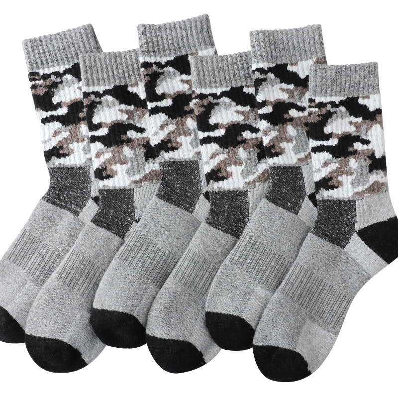 4 أزواج سميكة رمادي التمويه ال - مراجعة Wool Hiking Sock وسعره