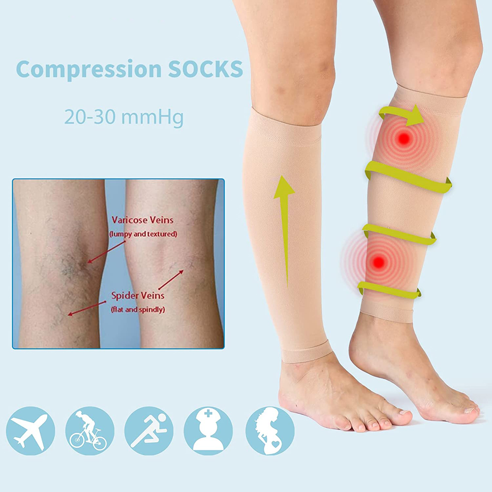 1 زوج العجل كم ضغط الساق جورب  - مراجعة Compression Sleeve Calf وسعره