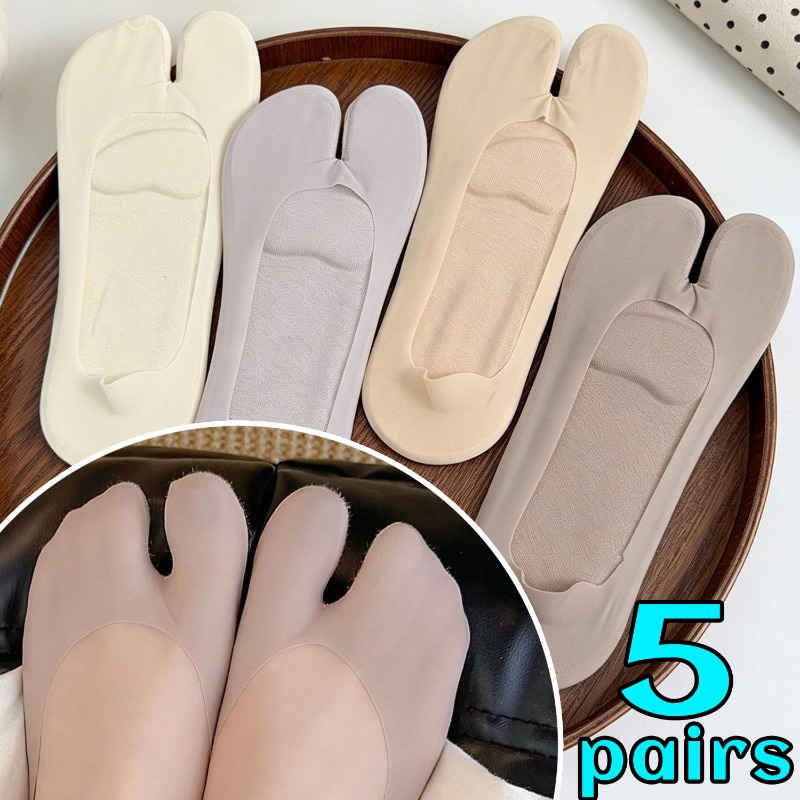 1/5 أزواج جوارب نسائية تابي من - مراجعة Toe Sock Split وسعره